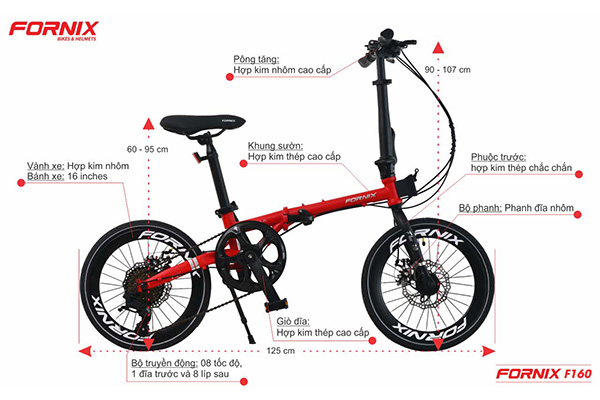 thông số kỹ thuật xe đạp fornix f160