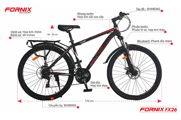 Thông số kỹ thuật xe đạp fornix fx26